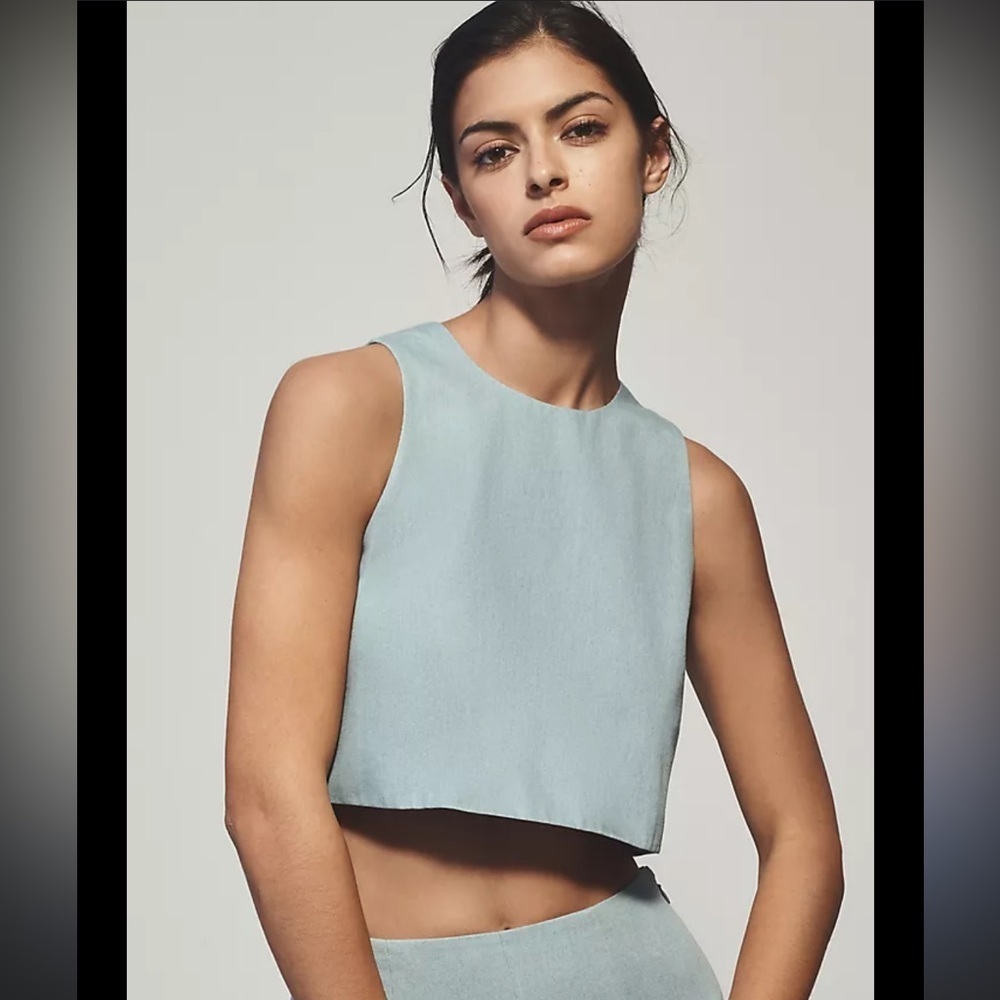 NWT ✨ Anthropologie Mare Mare Sleeveless Crop Denim Tank